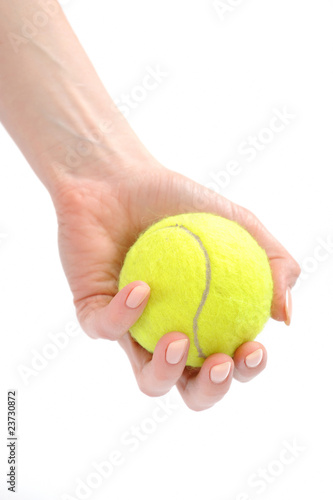 beautiful hands holding tennis ball