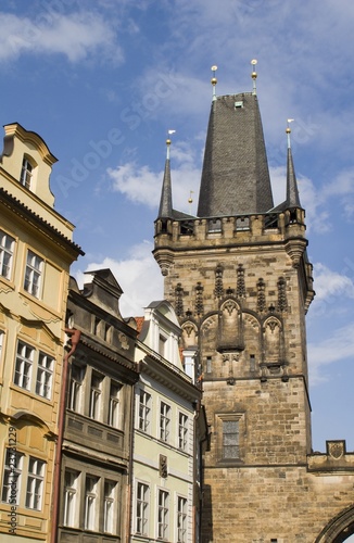 Prague - gothic tower of Charles bridge photo