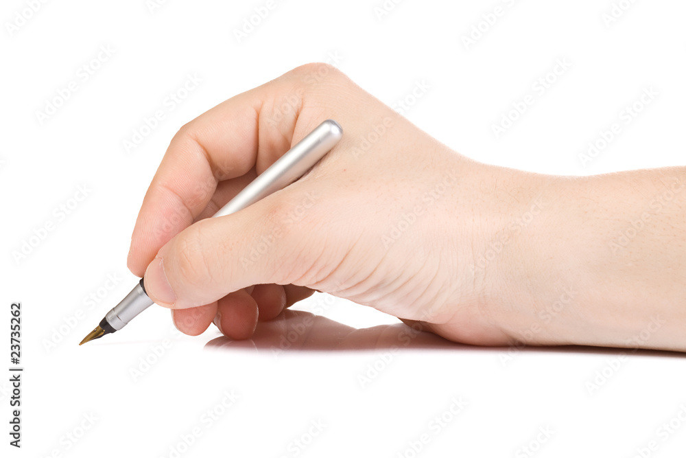 male hand with pen male hand with pen