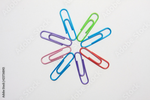 round paper clip in white background