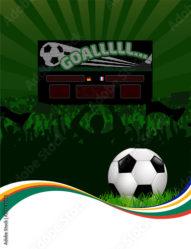 Soccer Fans and Scoreboard