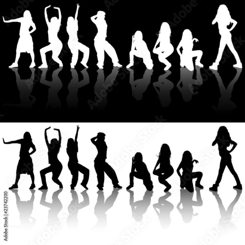 Dancing Girls Silhouettes -...