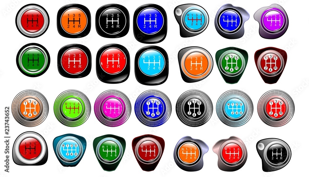 Top of the button the manual car lever of a gear vector Top of the button the manual car lever of a gear vector
