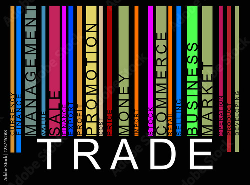 colorful trade text barcode, vector