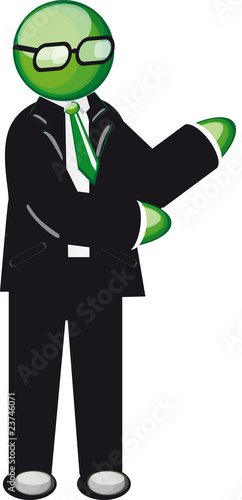 omino verde giacca