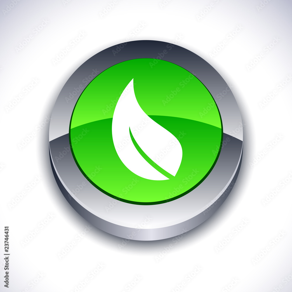 Ecology 3d button. Ecology 3d button.