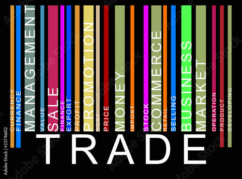 colorful trade text barcode, vector