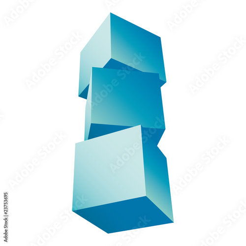 3d composition of cubes vector illustration
