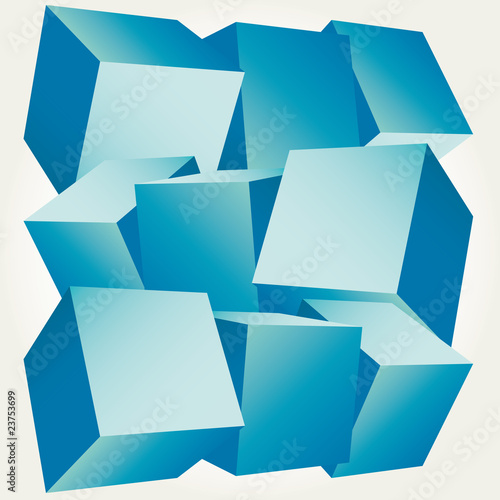 3d composition of cubes vector illustration
