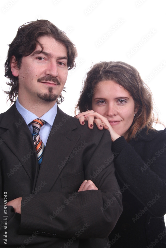 young couple together portrait isolated on white young couple together portrait isolated on white
