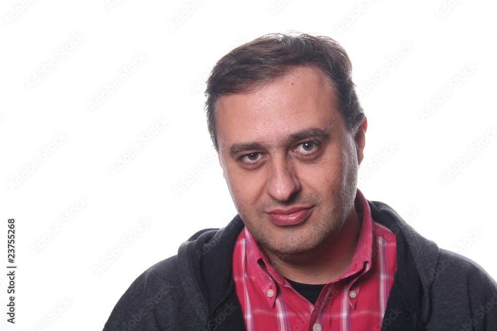 young casual man portrait in a white background young casual man portrait in a white background