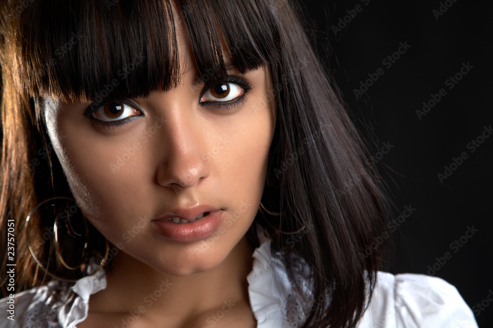 Fototapeta premium The person of the beautiful girl close up