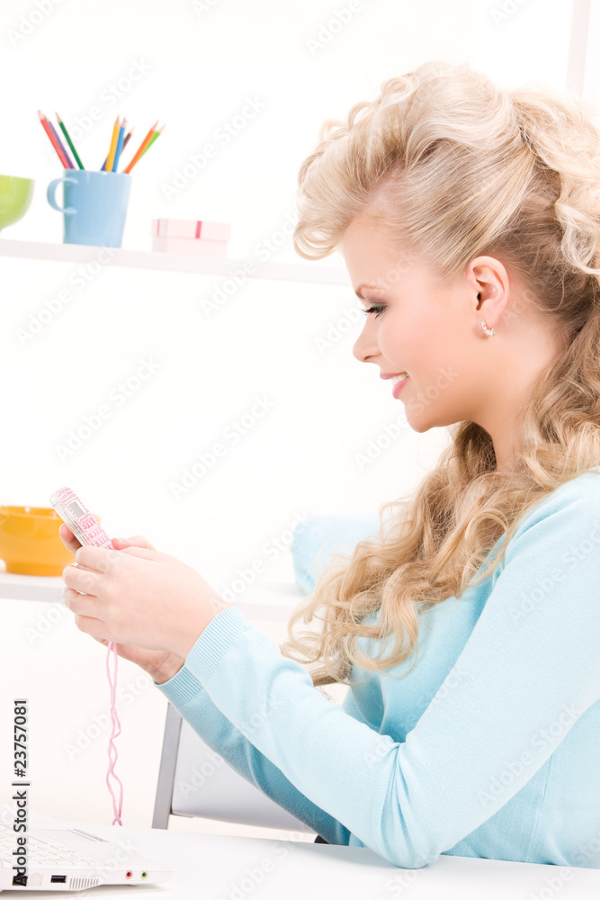 lovely woman with calculator and computer lovely woman with calculator and computer