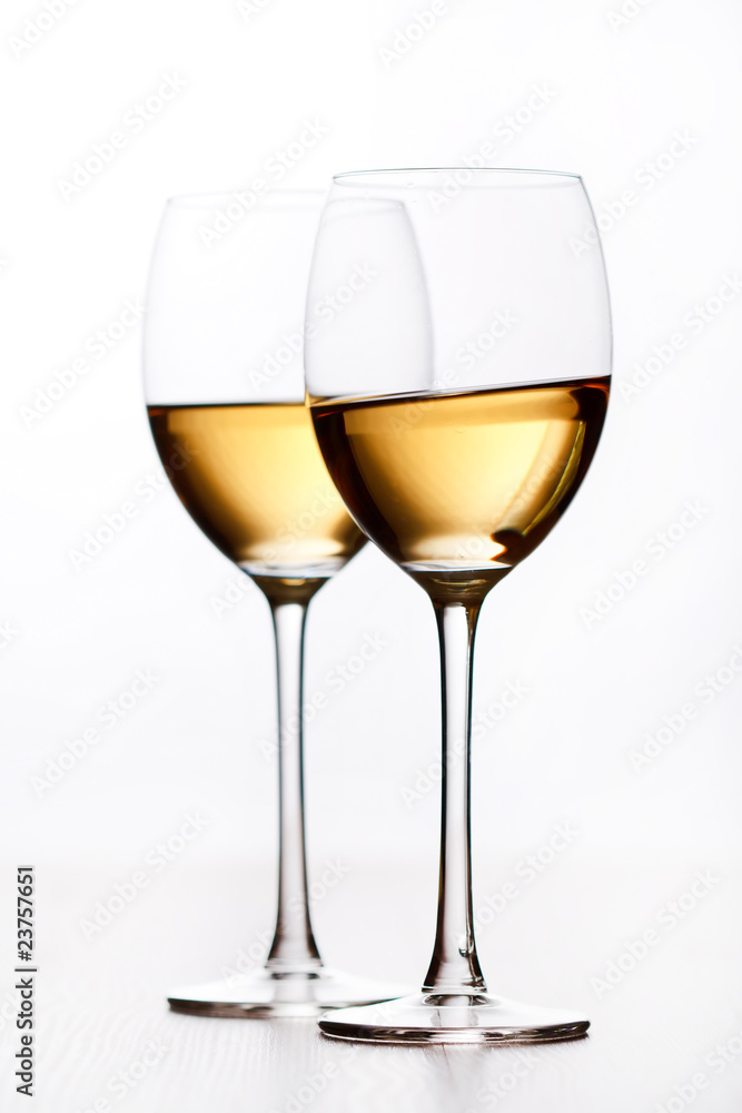 Glasses of white wine