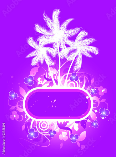 Banner with palm trees