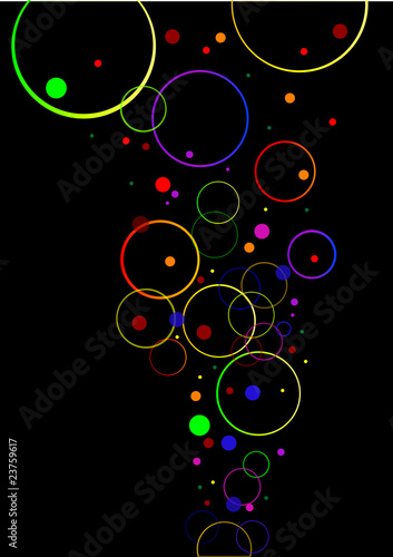 abstract pattern with circles on black