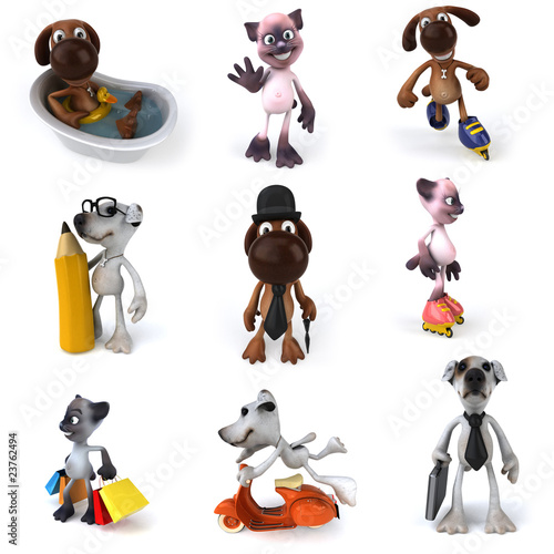 Fototapeta Naklejka Na Ścianę i Meble -  Chiens et chats