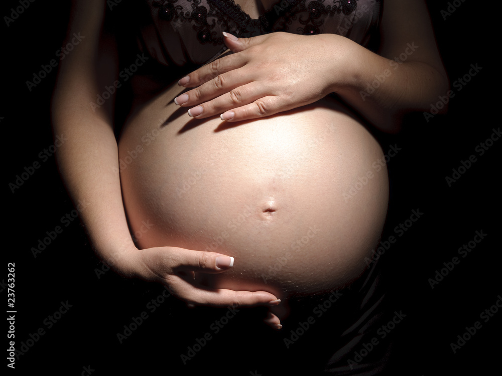 Pregnant woman close-up Pregnant woman close-up