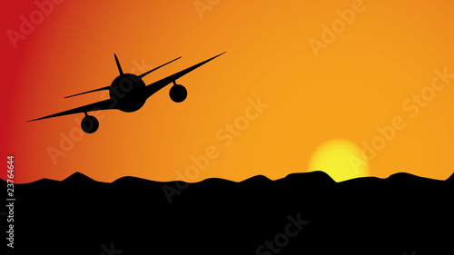 Airplane at Sunset