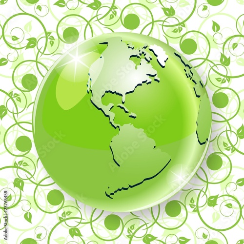 globe on green pattern