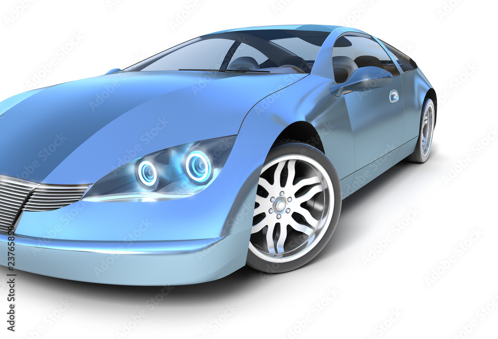 Blue sport car . My own design