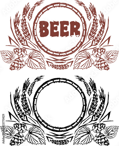 Beer logotype in laurel style