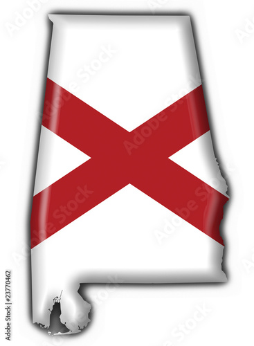 Alabama (USA State) button flag map shape