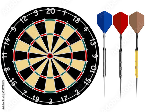 Dartboard with Darts