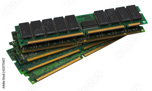 Computer memory modules on the white background
