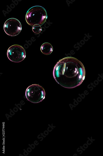 Bubbles isolated on black