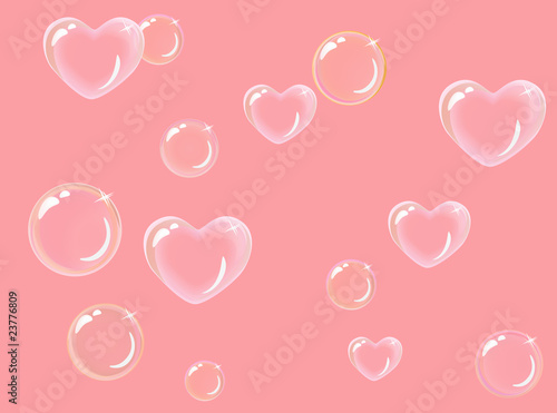 heart-shaped soap bubbles