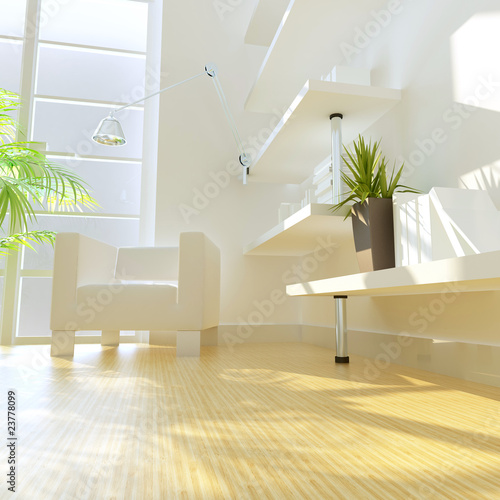 modern study,3D rendering