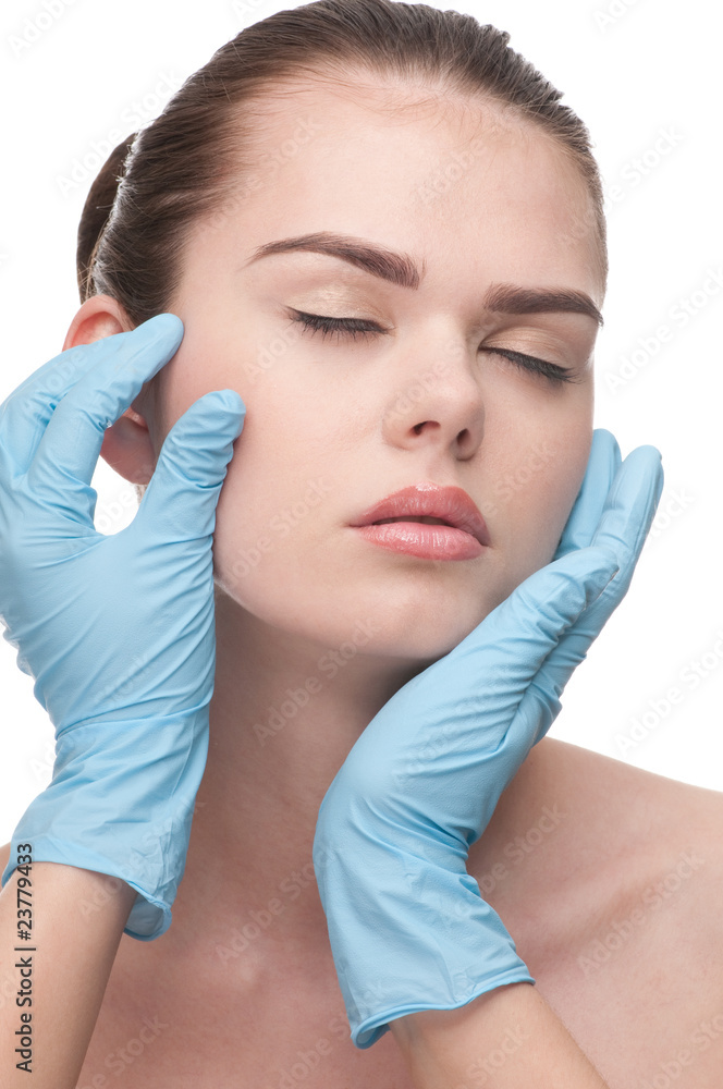 Medical examination face of beautiful woman Medical examination face of beautiful woman