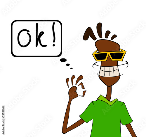 Overjoyed celebrating African American man