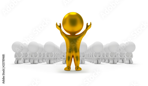 Fotografie 3d small people - worship an idol