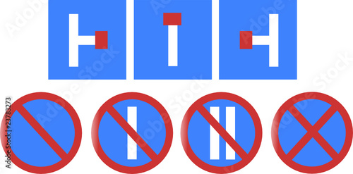 blind street and prohibition traffic signs
