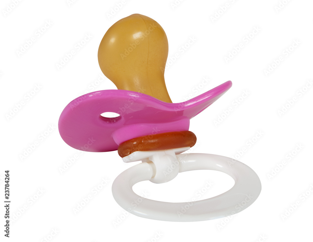 Pacifier pink with hand made clipping path Pacifier pink with hand made clipping path