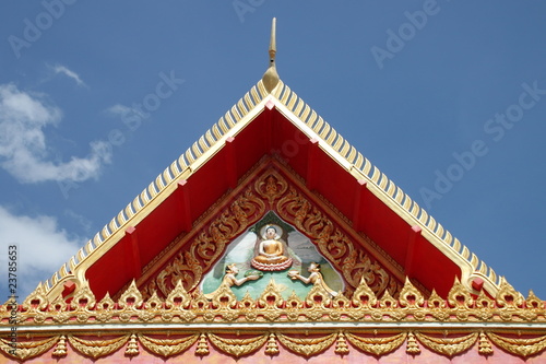 art on gable of Wat Nong Waeng, Borabue, Mahasarakam