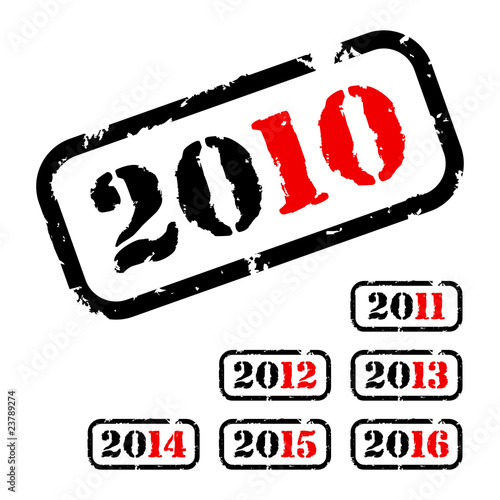 Stamp 2010-2016 (black & red)