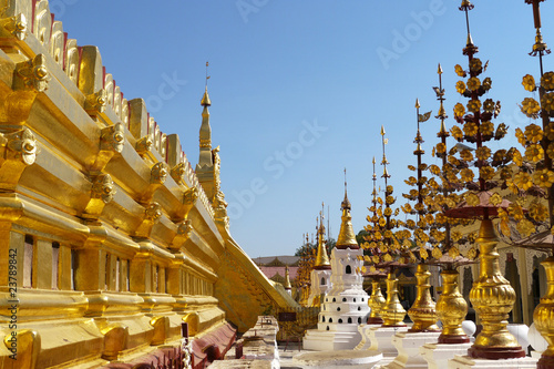 Schwezigon Pagoda in Bagan, Burma photo