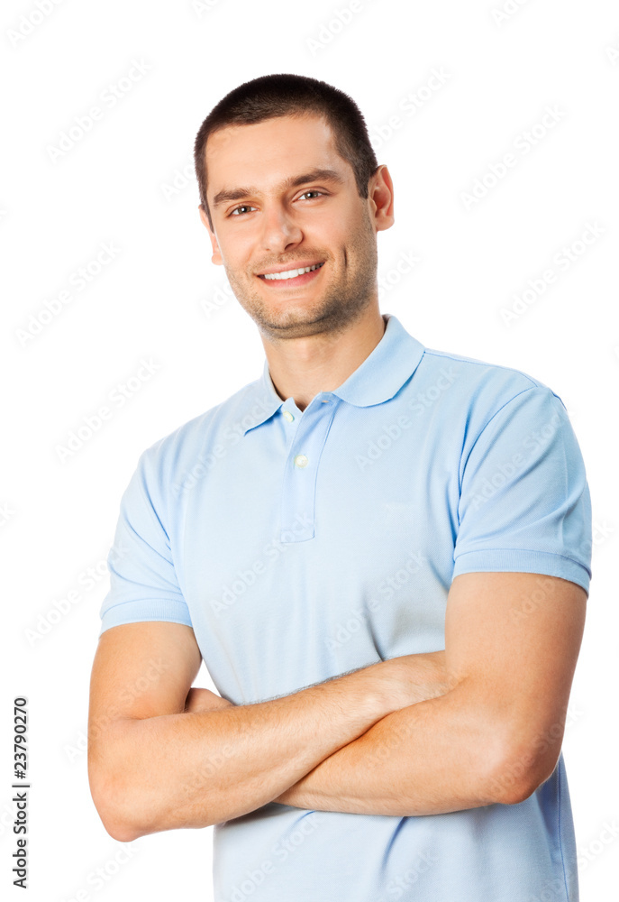 Portrait of happy smiling man, isolated on white Portrait of happy smiling man, isolated on white