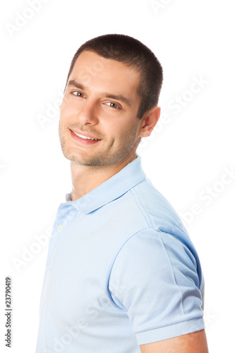 Portrait of happy smiling man, isolated on white © vgstudio