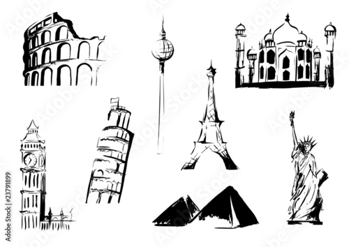 Monument hand drawn vector drawing