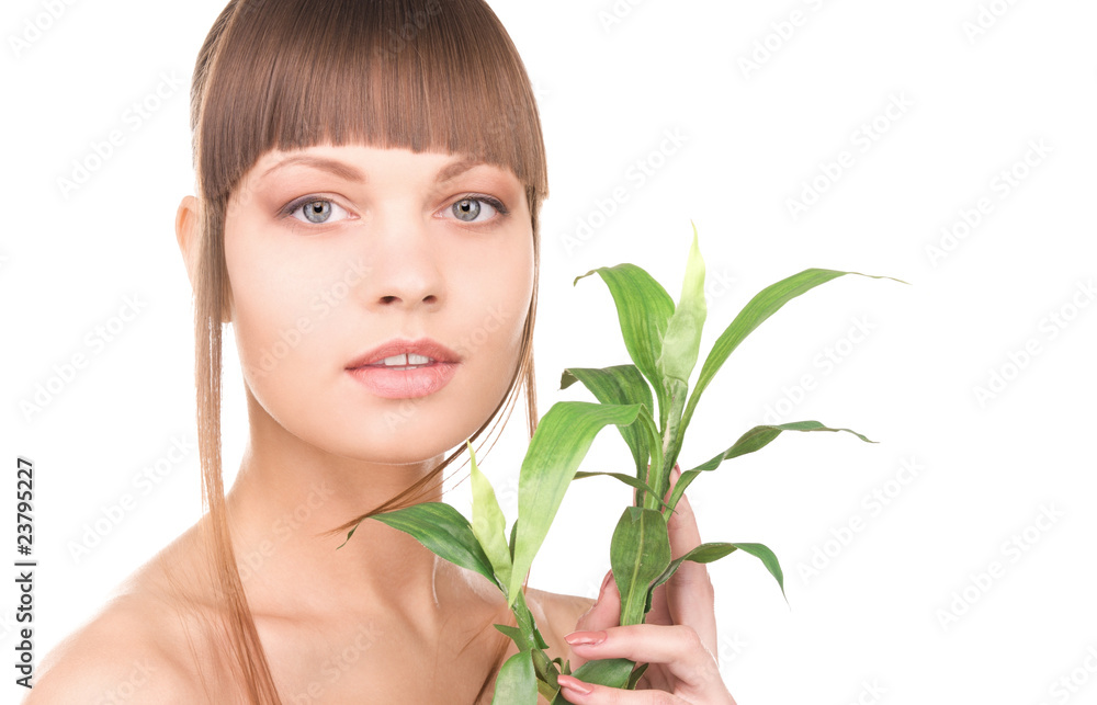 woman with sprout woman with sprout