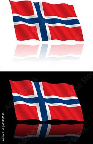Norwegian Flag Flowing