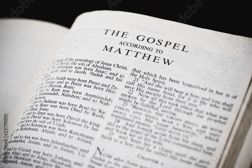 Bible Open To The Gospel According To Matthew photo