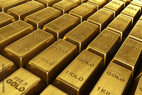 Stacked gold bars