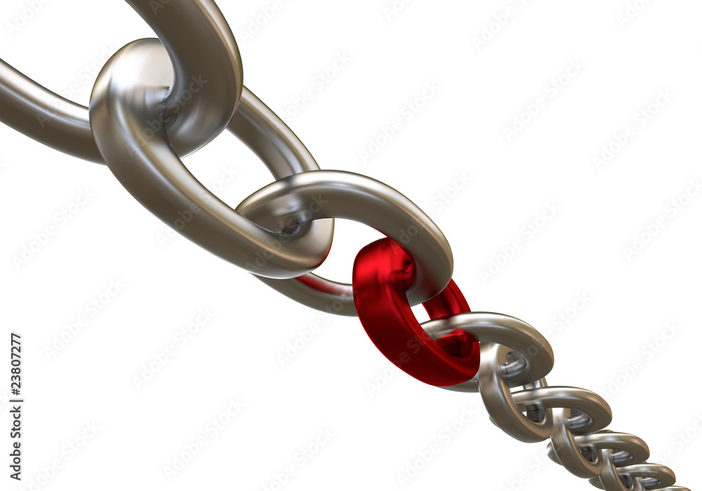 Fototapeta premium Chain with red link