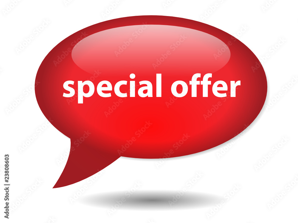SPECIAL OFFER Speech Bubble Icon (web button shopping sale red) SPECIAL OFFER Speech Bubble Icon (web button shopping sale red)