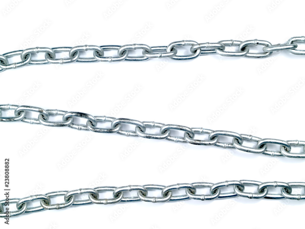 Fototapeta premium Steel Chain Isolated on a White Background